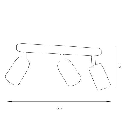 Спот RENO 3xGU10/8W/230V черен/лъскав хром
