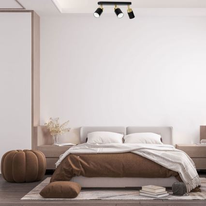 Спот RENO 3xGU10/8W/230V черен/златист