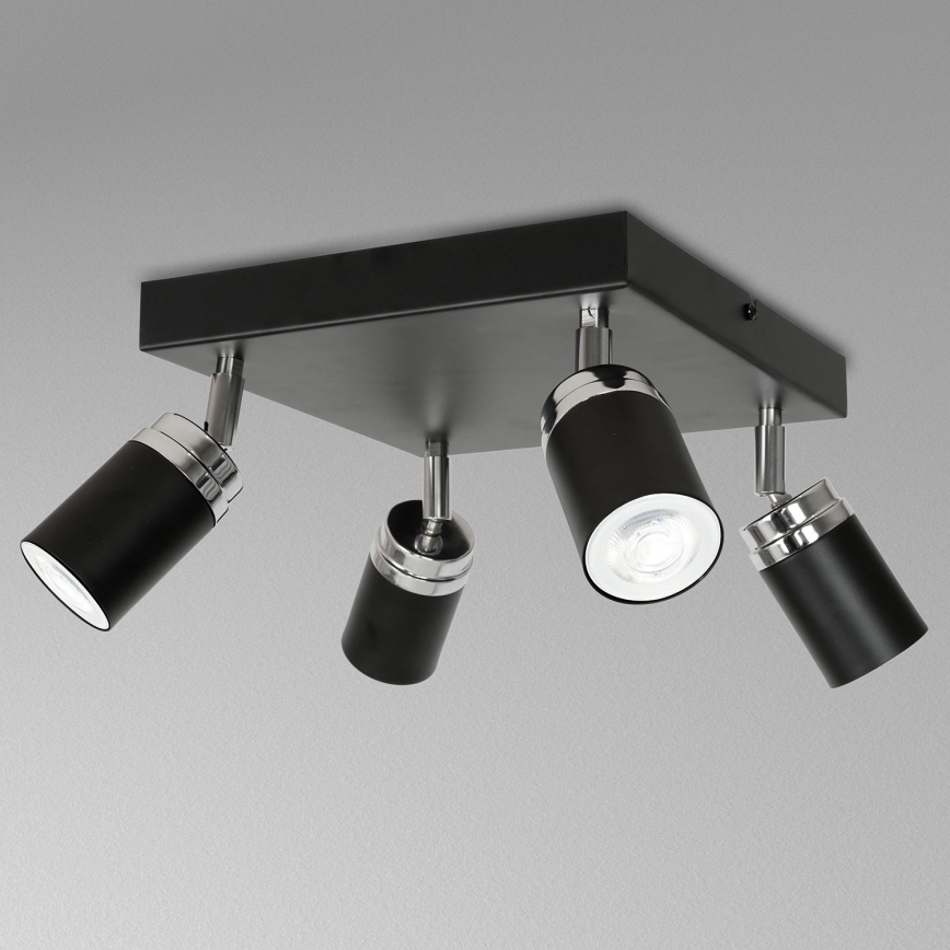 Спот RENO 4xGU10/8W/230V черен/лъскав хром