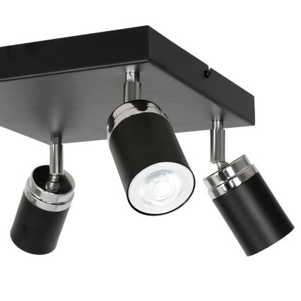 Спот RENO 4xGU10/8W/230V черен/лъскав хром