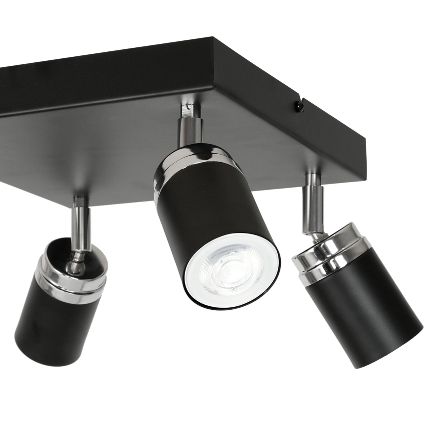 Спот RENO 4xGU10/8W/230V черен/лъскав хром