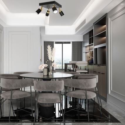 Спот RENO 4xGU10/8W/230V черен/златист