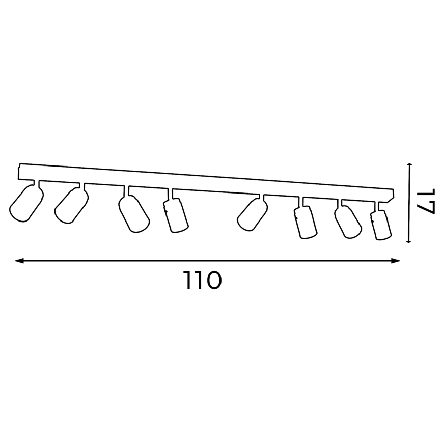 Спот RENO 8xGU10/60W/230V черен/лъскав хром