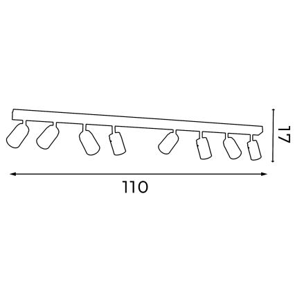 Спот RENO 8xGU10/8W/230V черен/златист
