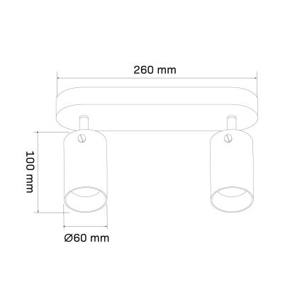 Спот SMOKY 2xGU10/10W/230V черен