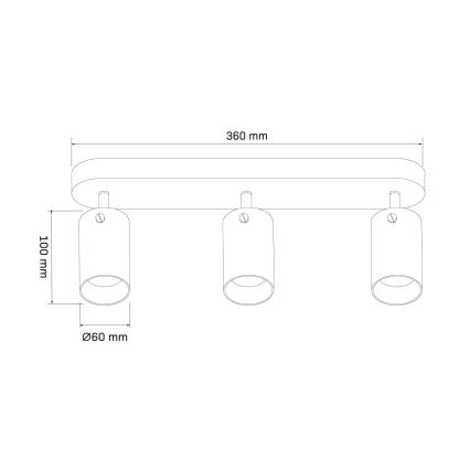 Спот SMOKY 3xGU10/10W/230V черен