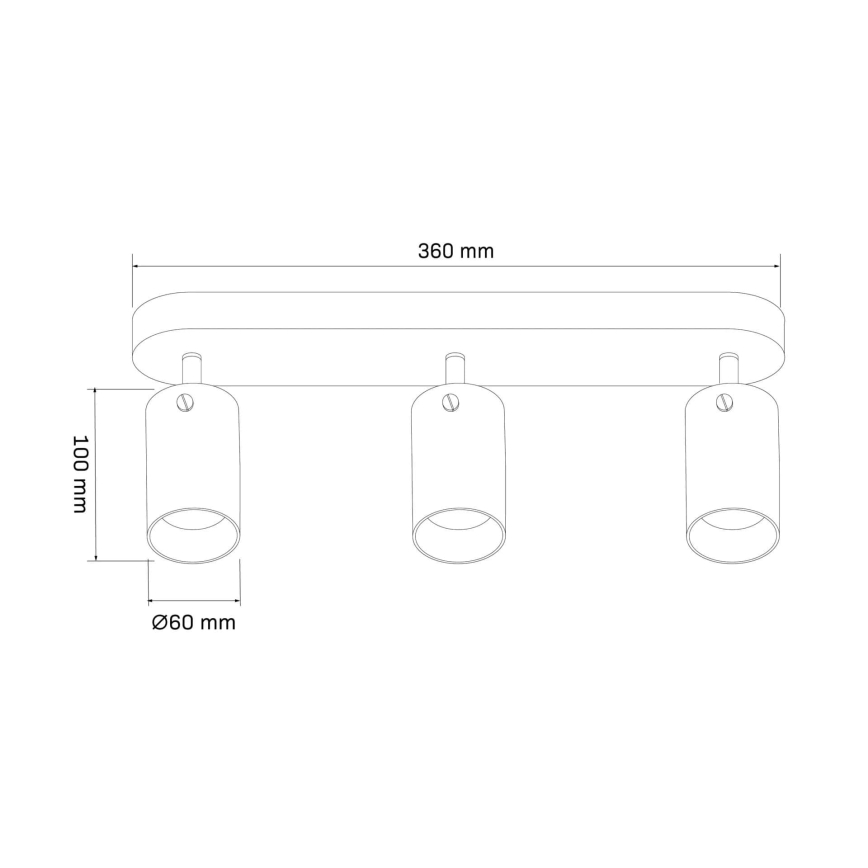 Спот SMOKY 3xGU10/10W/230V черен