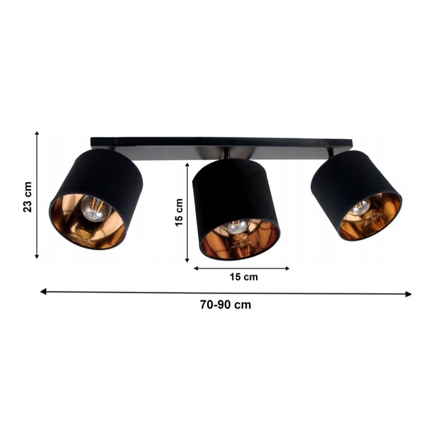 Спот SOFIA 3xE27/60W/230V черен