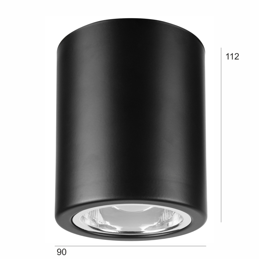 Спот TACO 1xE27/15W/230V черен