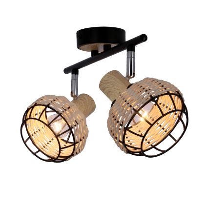 Спот TAJGA 2xE14/40W/230V ратан/черен