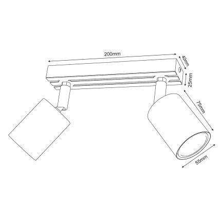 Спот TERRA 2xGU10/8W/230V черен/дъб