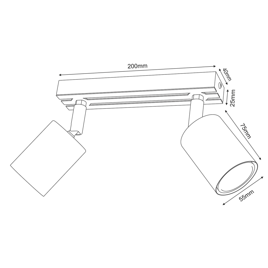 Спот TERRA 2xGU10/8W/230V черен/дъб