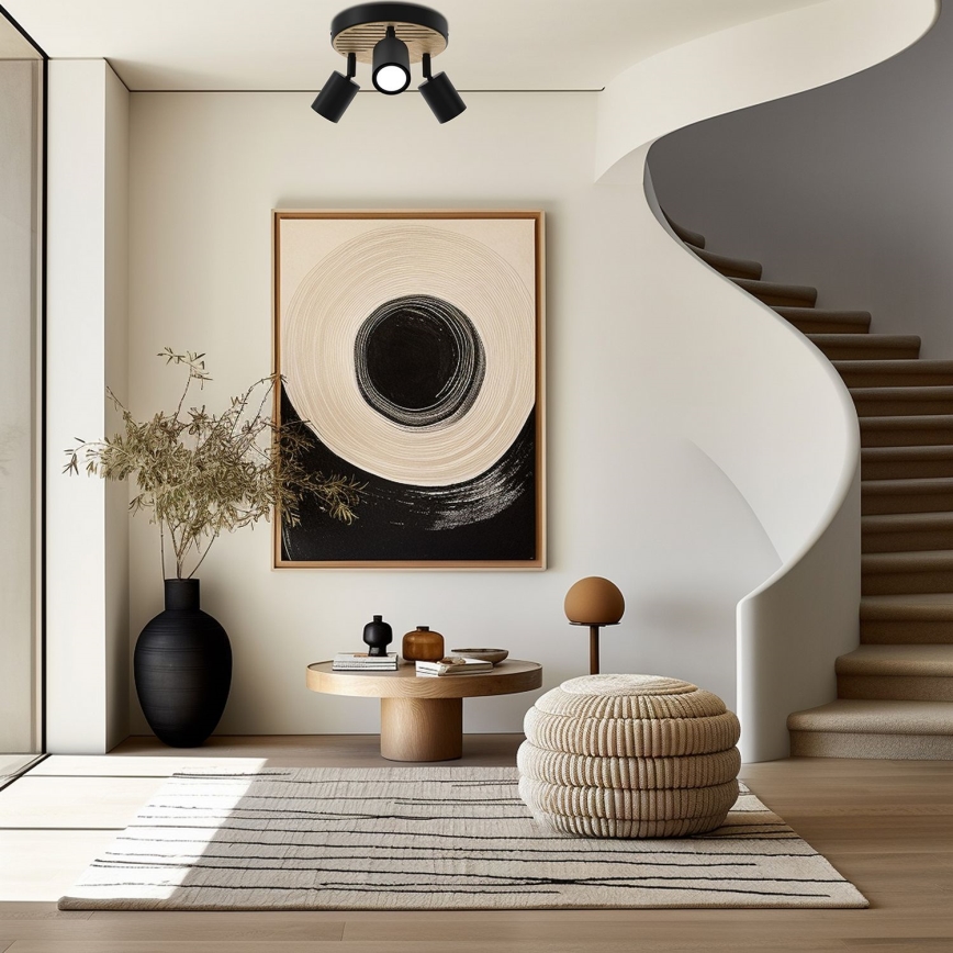 Спот TERRA 3xGU10/8W/230V черен/дъб