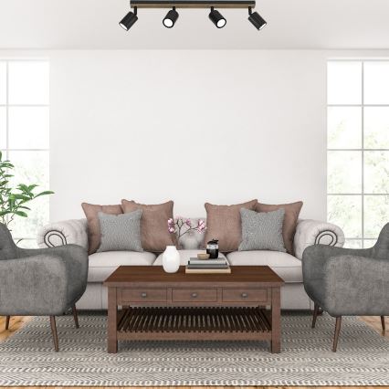 Спот TERRA 4xGU10/8W/230V черен/дъб