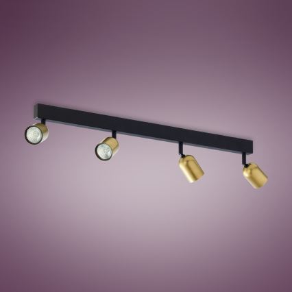 Спот TOP 4xGU10/10W/230V златист/черен