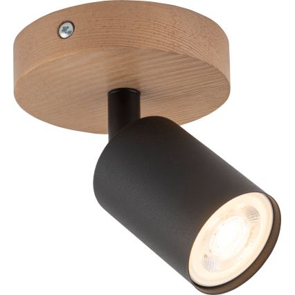 Спот TOP WOOD 1xGU10/10W/230V черен/дървен