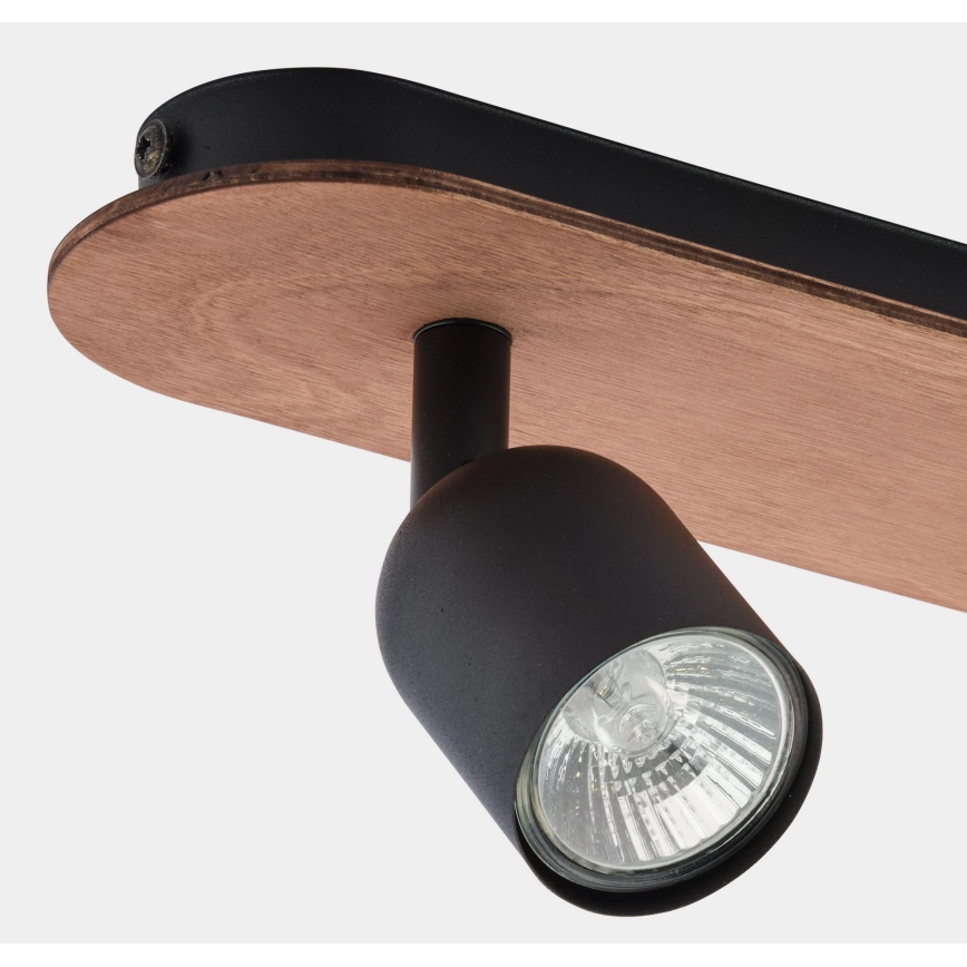 Спот TOP WOOD 2xGU10/10W/230V черен/дървен