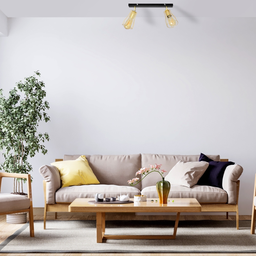 Спот TUBE 2xE27/15W/230V златист/черен