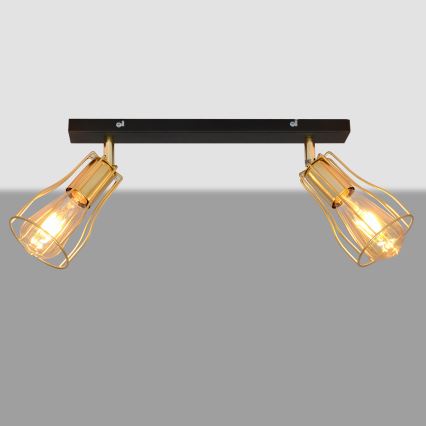 Спот TUBE 2xE27/15W/230V златист/черен