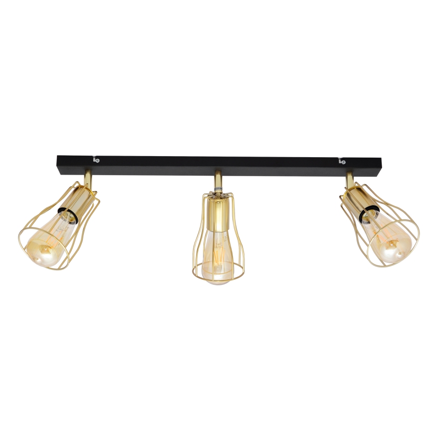 Спот TUBE 3xE27/15W/230V златист/черен