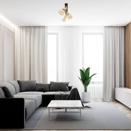 Спот TUBE 3xE27/15W/230V златист/черен