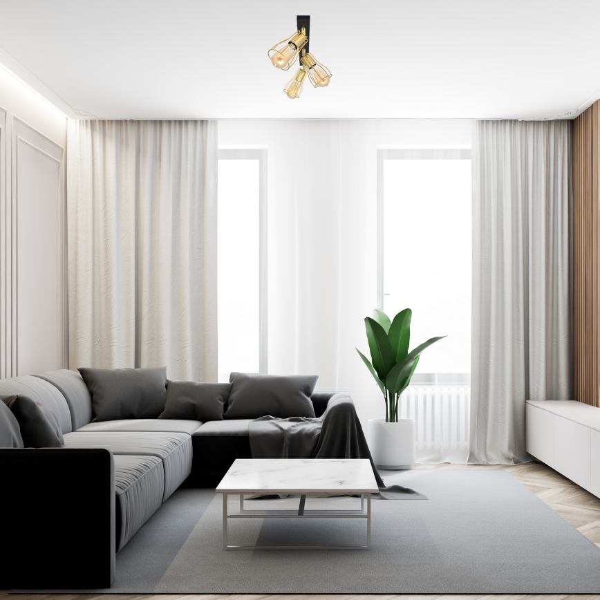 Спот TUBE 3xE27/15W/230V златист/черен