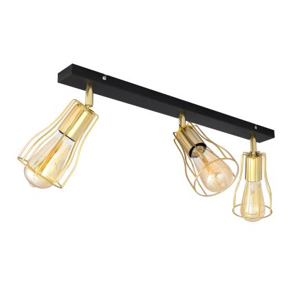 Спот TUBE 3xE27/15W/230V златист/черен