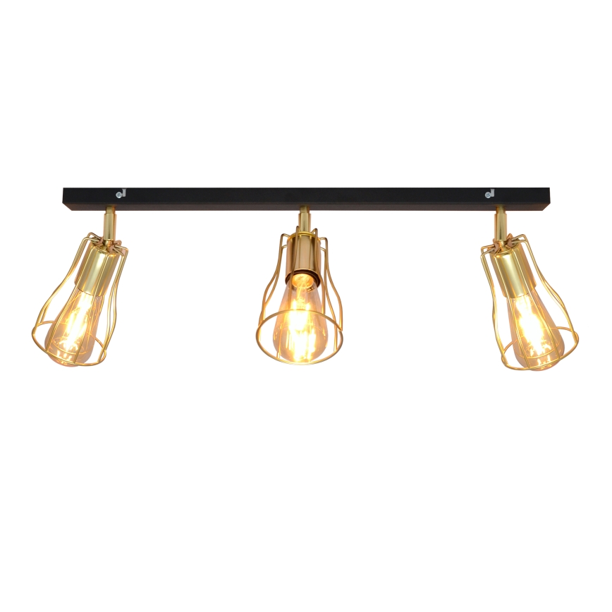 Спот TUBE 3xE27/15W/230V златист/черен