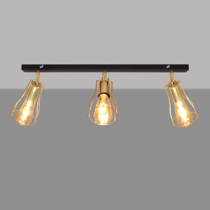 Спот TUBE 3xE27/15W/230V златист/черен