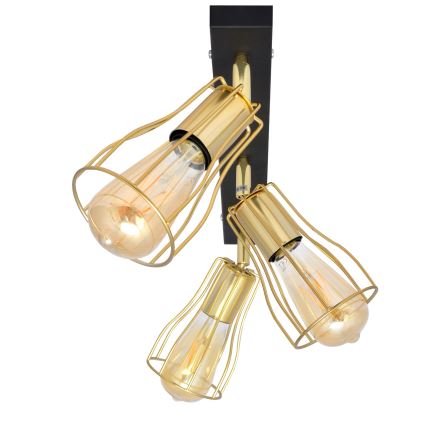 Спот TUBE 3xE27/15W/230V златист/черен