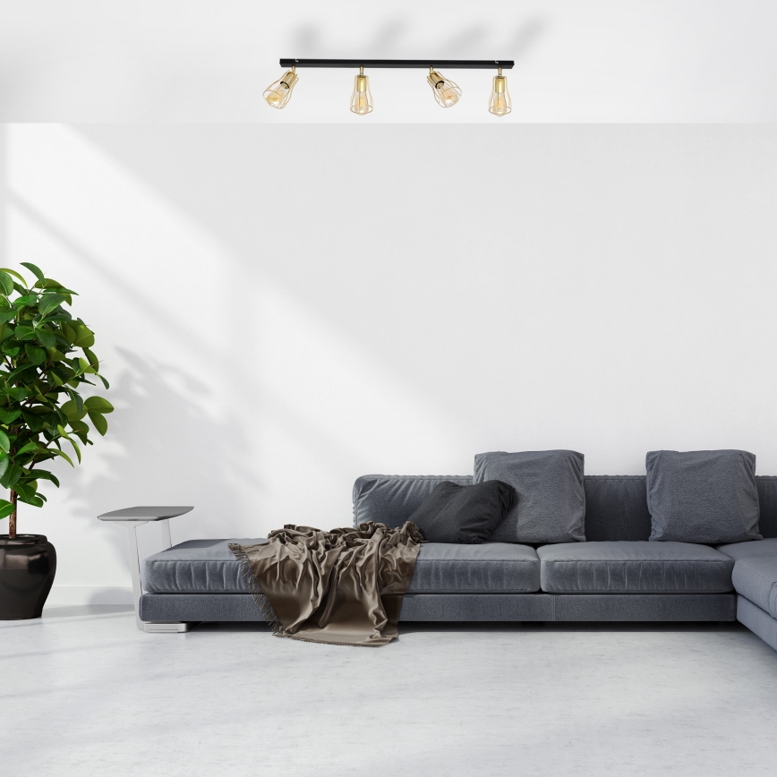 Спот TUBE 4xE27/15W/230V златист/черен