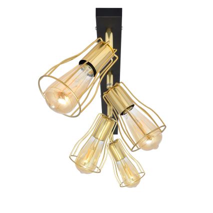 Спот TUBE 4xE27/15W/230V златист/черен