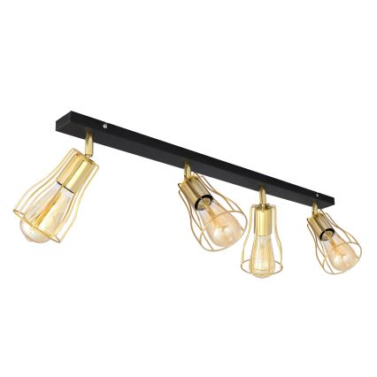 Спот TUBE 4xE27/15W/230V златист/черен