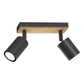 Спот TULON 2xGU10/8W/230V черен/дъб