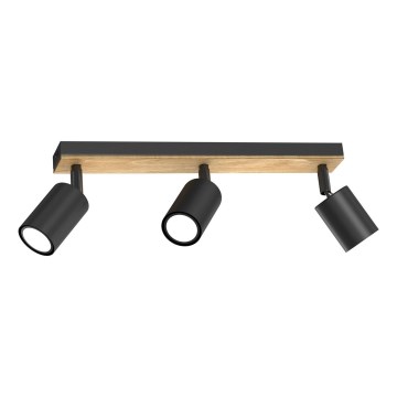 Спот TULON 3xGU10/8W/230V черен/дъб