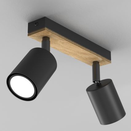 Спот TULON 3xGU10/8W/230V черен/дъб