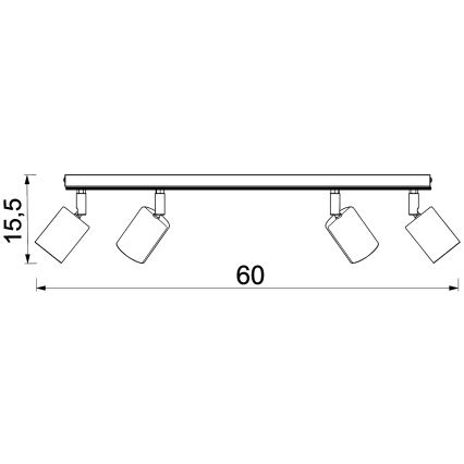 Спот TULON 4xGU10/8W/230V бял/дъб