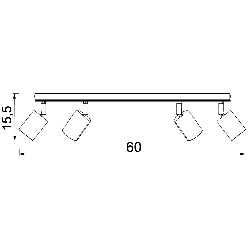 Спот TULON 4xGU10/8W/230V черен/дъб