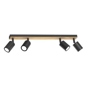 Спот TULON 4xGU10/8W/230V черен/дъб