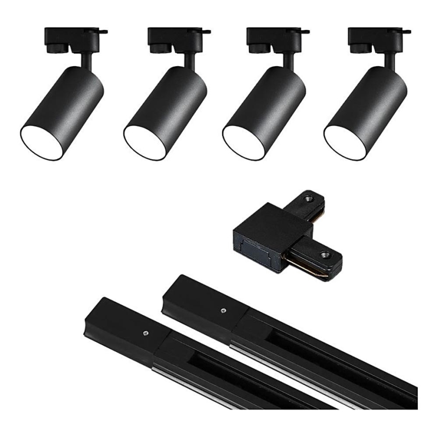 Спот в релсова система 4xGU10/25W/230V 2 m черен