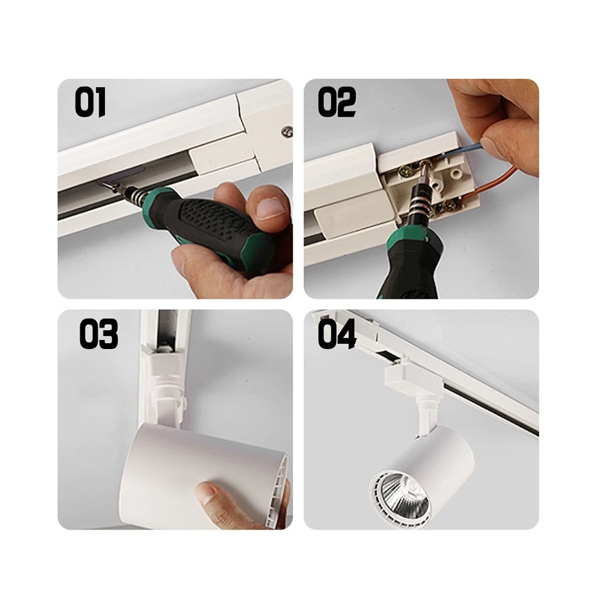 Спот в релсова система 5xGU10/25W/230V 3 m черен