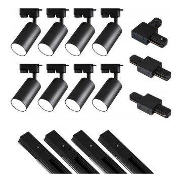 Спот в релсова система 8xGU10/25W/230V 4 m черен