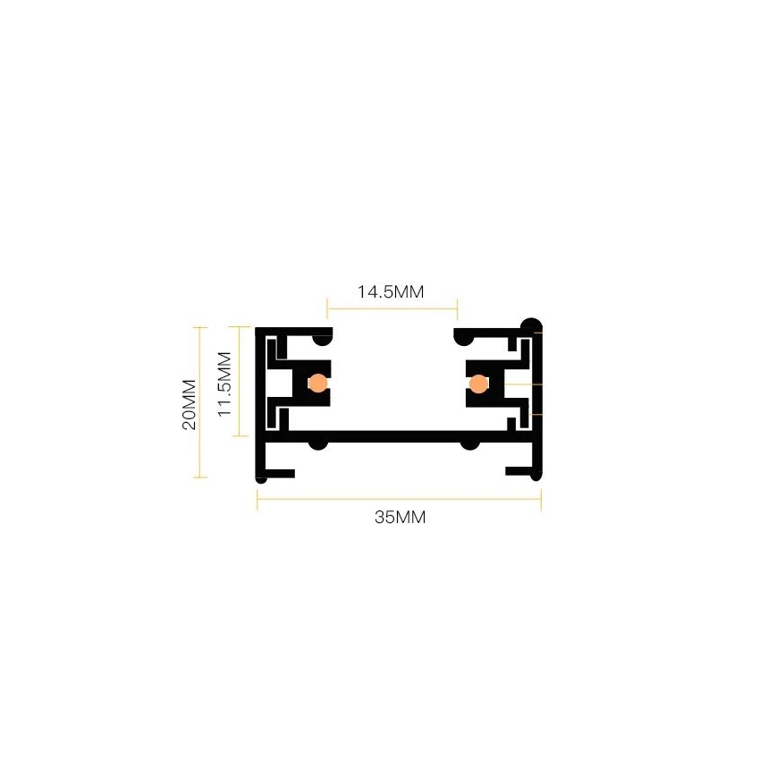 Спот в релсова система 8xGU10/25W/230V 4 m черен