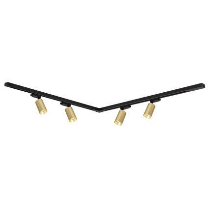 Спот в релсова система PIPE 4xGU10/10W/230V златист/черен