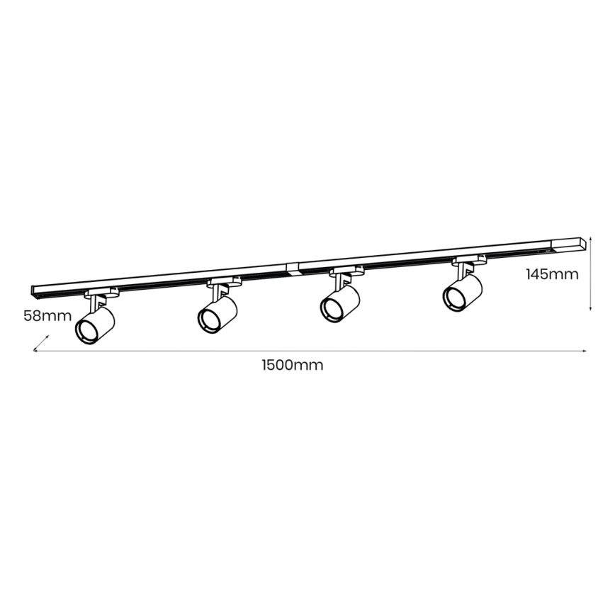 Спот в релсова система VOLF 4xGU10/10W/230V бял