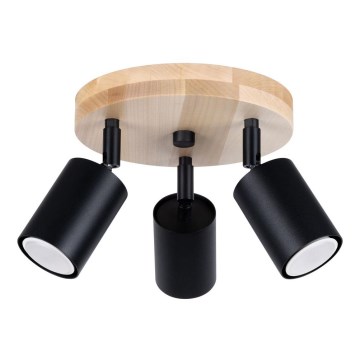 Спот VERDO 3xGU10/10W/230V черен/бук