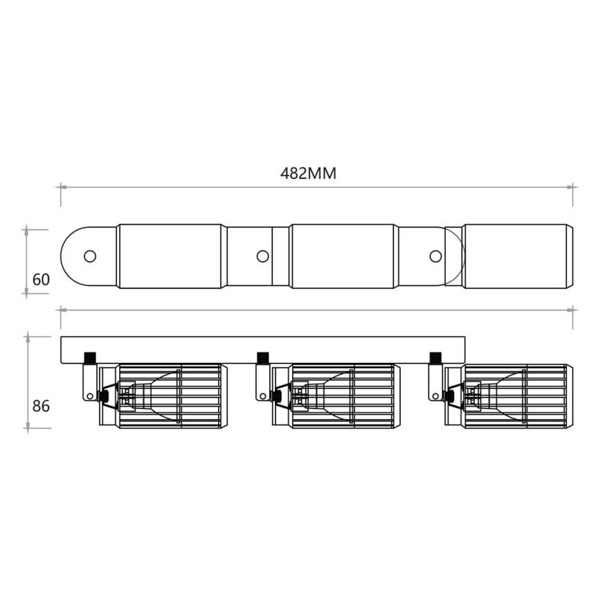 Спот VERTICAL 3xGU10/8W/230V черен