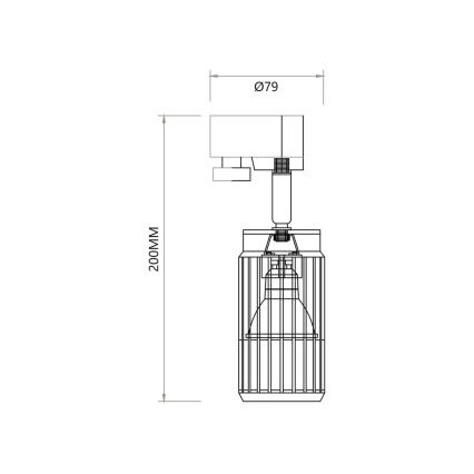 Спот VERTICAL за релсова система 1xGU10/8W/230V черен