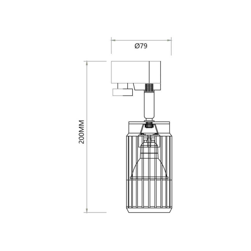 Спот VERTICAL за релсова система 1xGU10/8W/230V черен