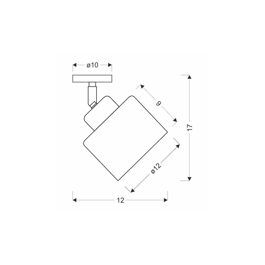 Спот WAMA 1xE27/40W/230V черен/матов хром